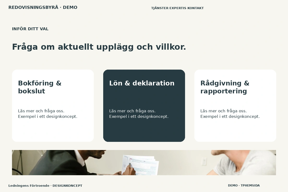 Ledningens Förtroende – Alternativ & villkor för redovisningsbyrå