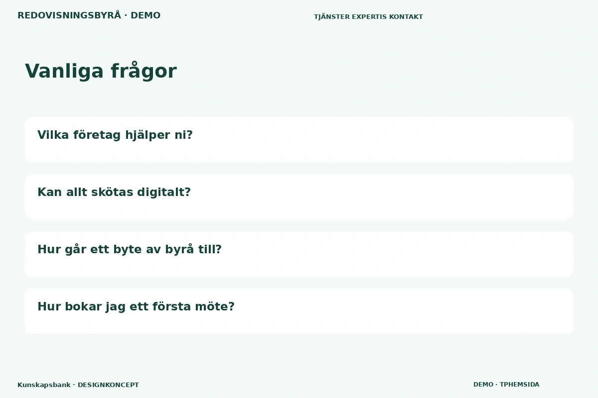 Kunskapsbank – Vanliga frågor för redovisningsbyrå