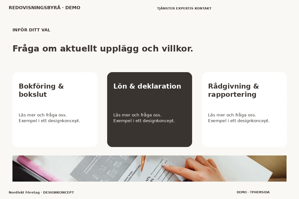 Nordiskt Företag – Alternativ & villkor för redovisningsbyrå