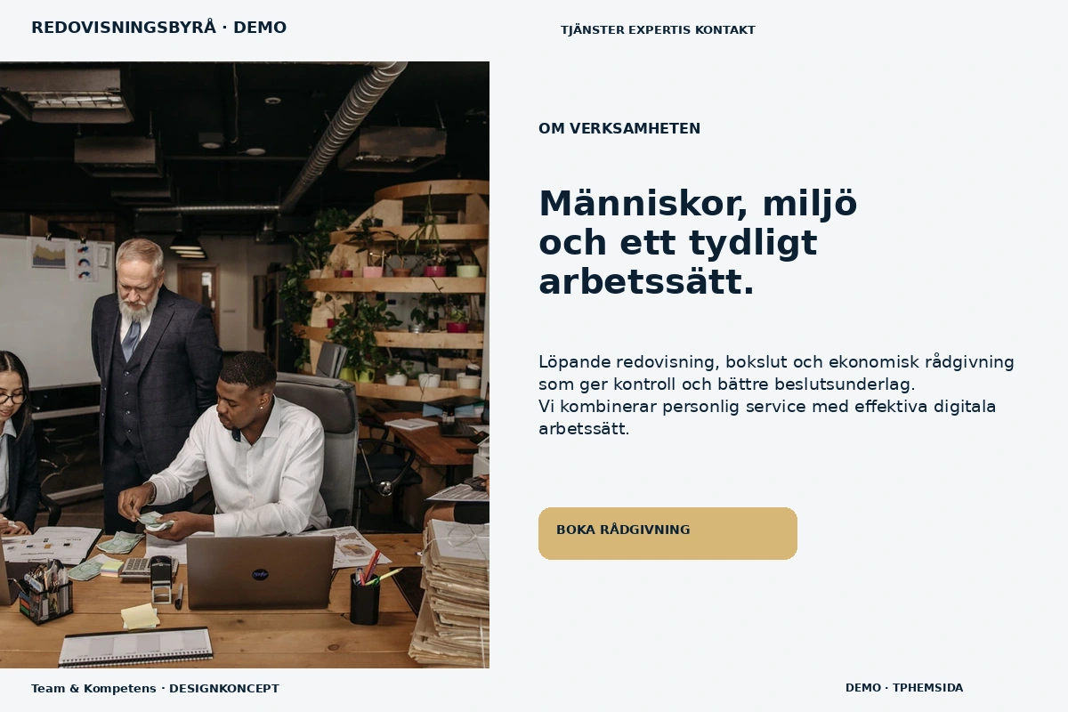 Team & Kompetens – Om verksamheten för redovisningsbyrå