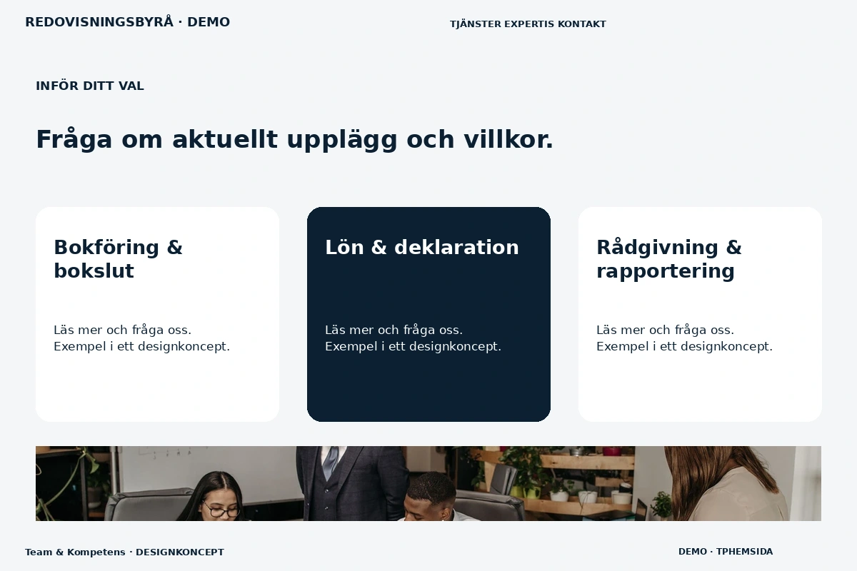 Team & Kompetens – Alternativ & villkor för redovisningsbyrå