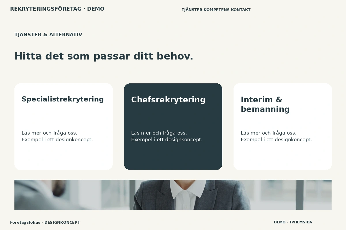 Företagsfokus – Tjänster & alternativ för rekryteringsföretag