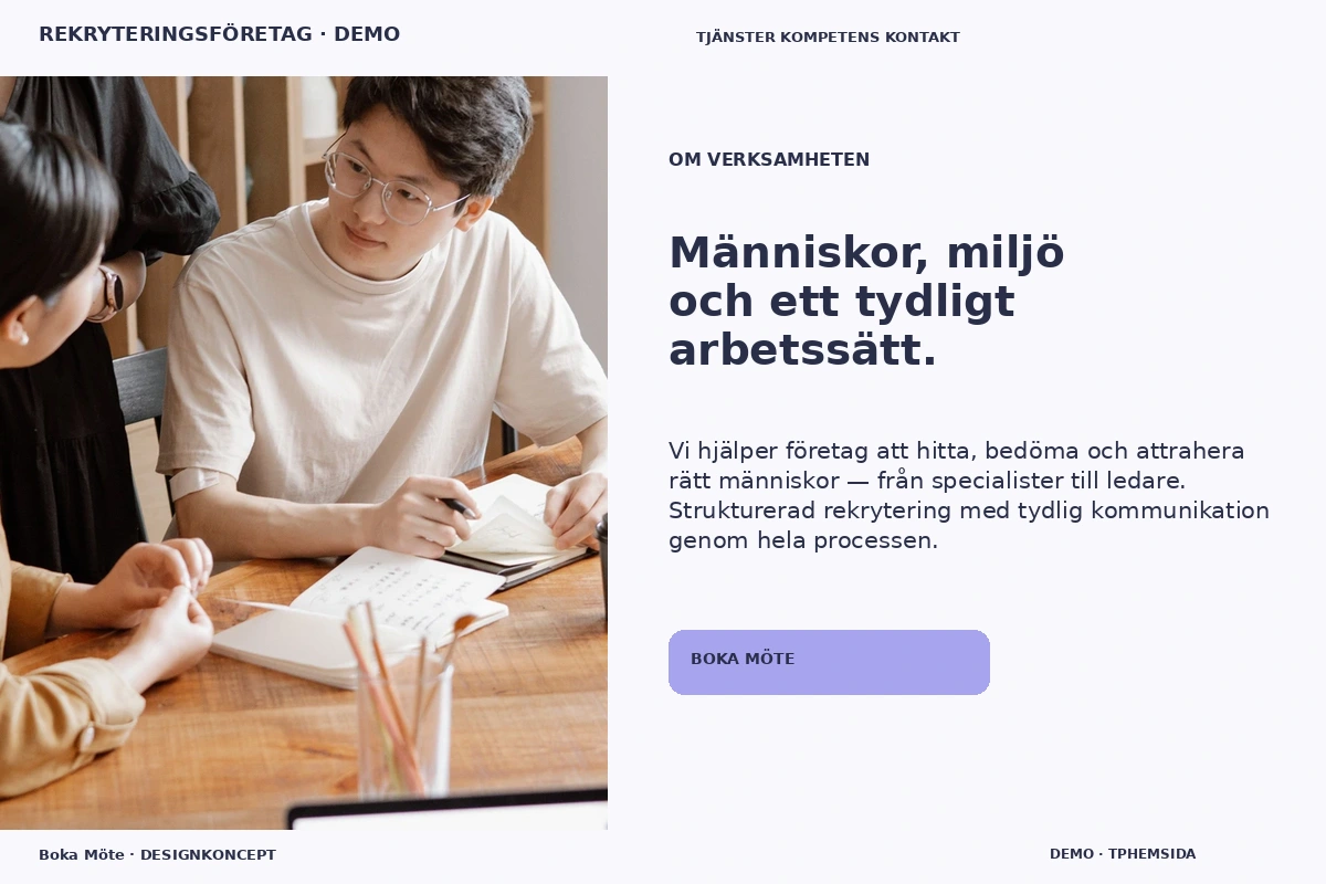 Boka Möte – Om verksamheten för rekryteringsföretag