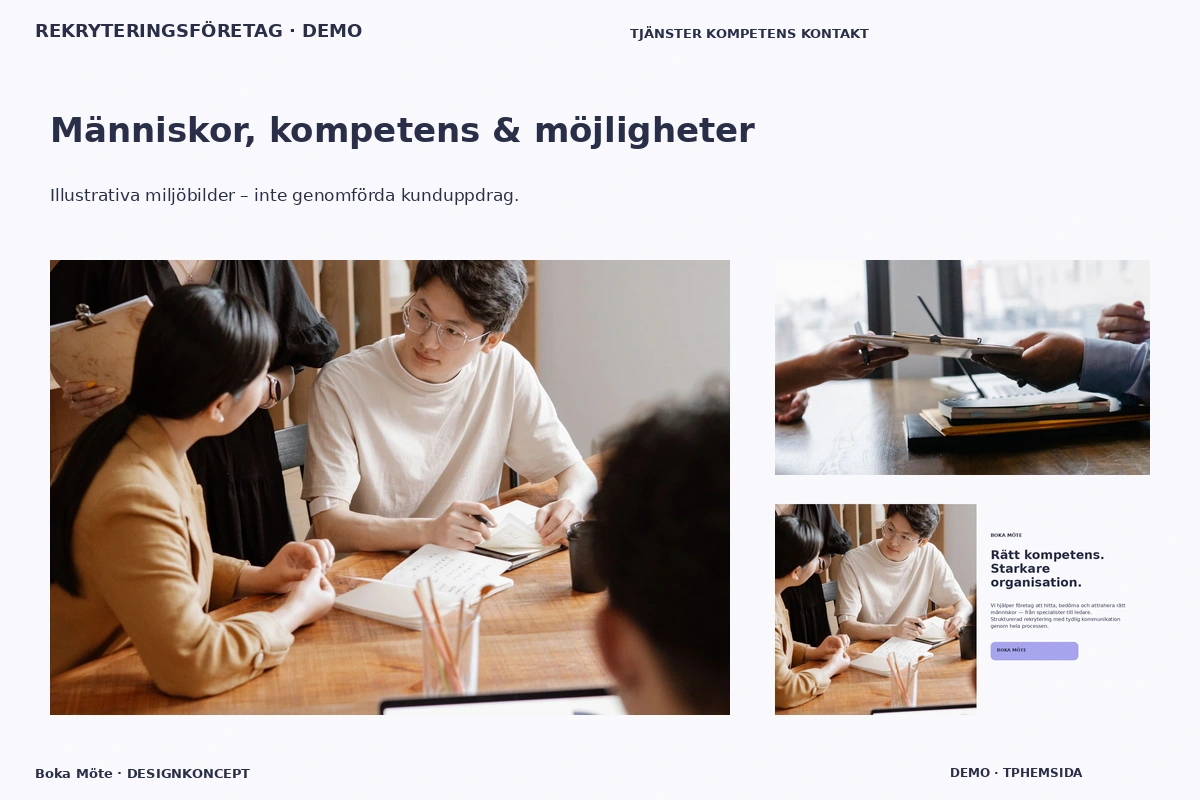 Boka Möte – Människor, kompetens & möjligheter för rekryteringsföretag