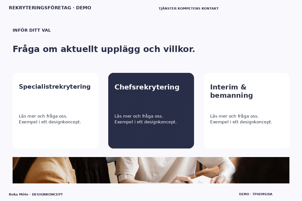 Boka Möte – Alternativ & villkor för rekryteringsföretag