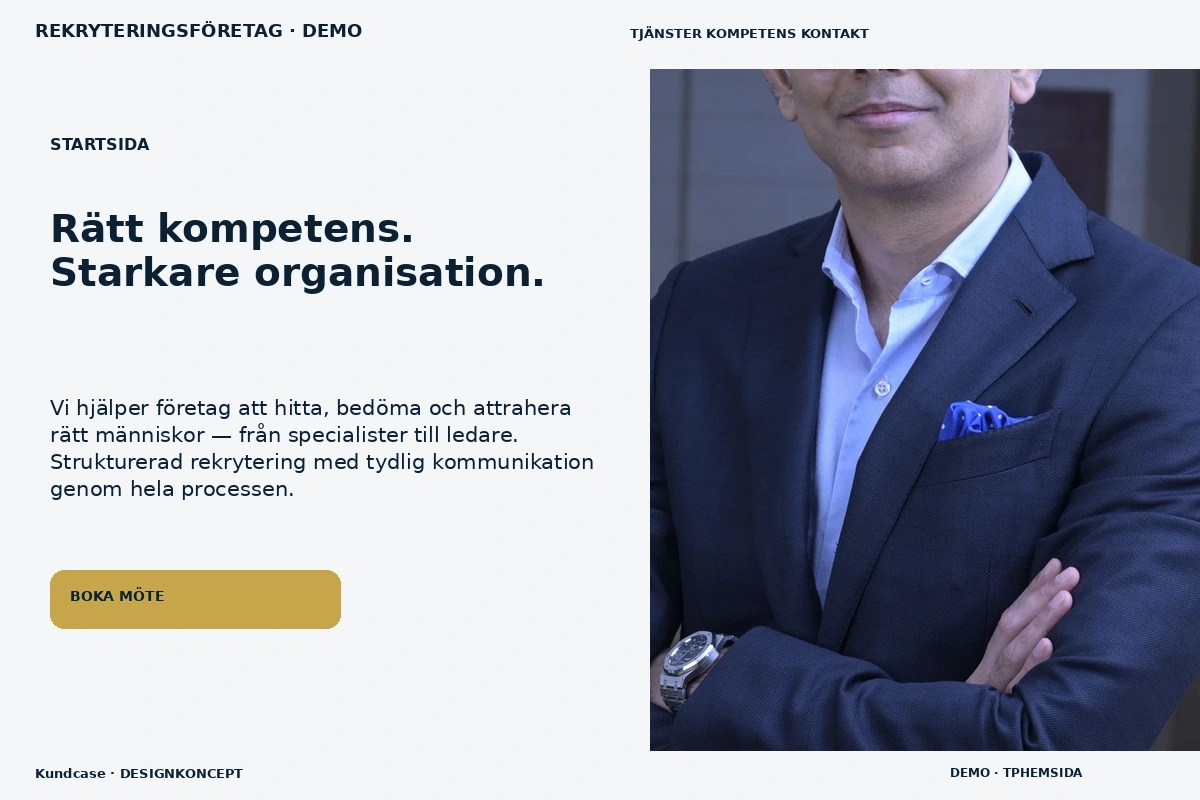 Kundcase – Startsida för rekryteringsföretag