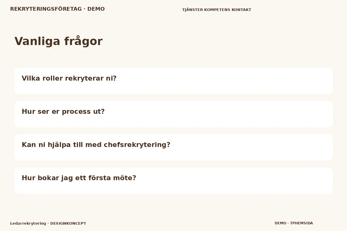 Ledarrekrytering – Vanliga frågor för rekryteringsföretag