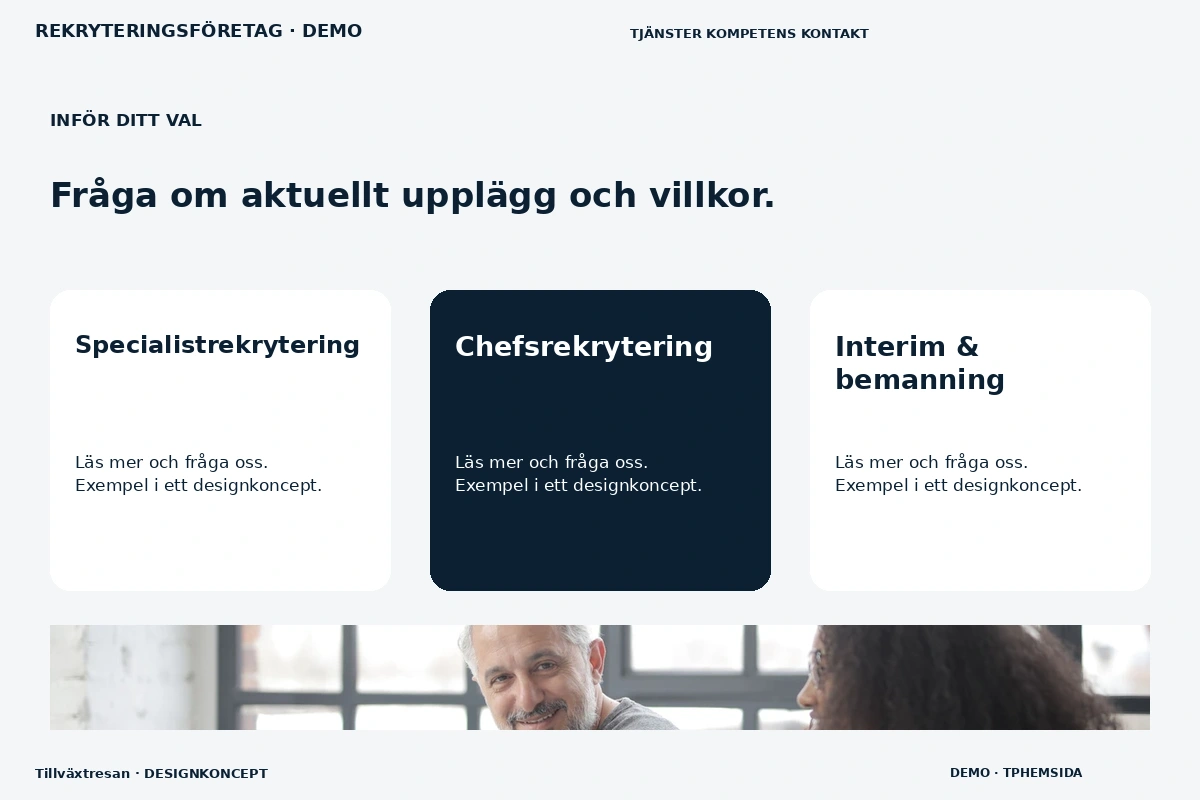 Tillväxtresan – Alternativ & villkor för rekryteringsföretag