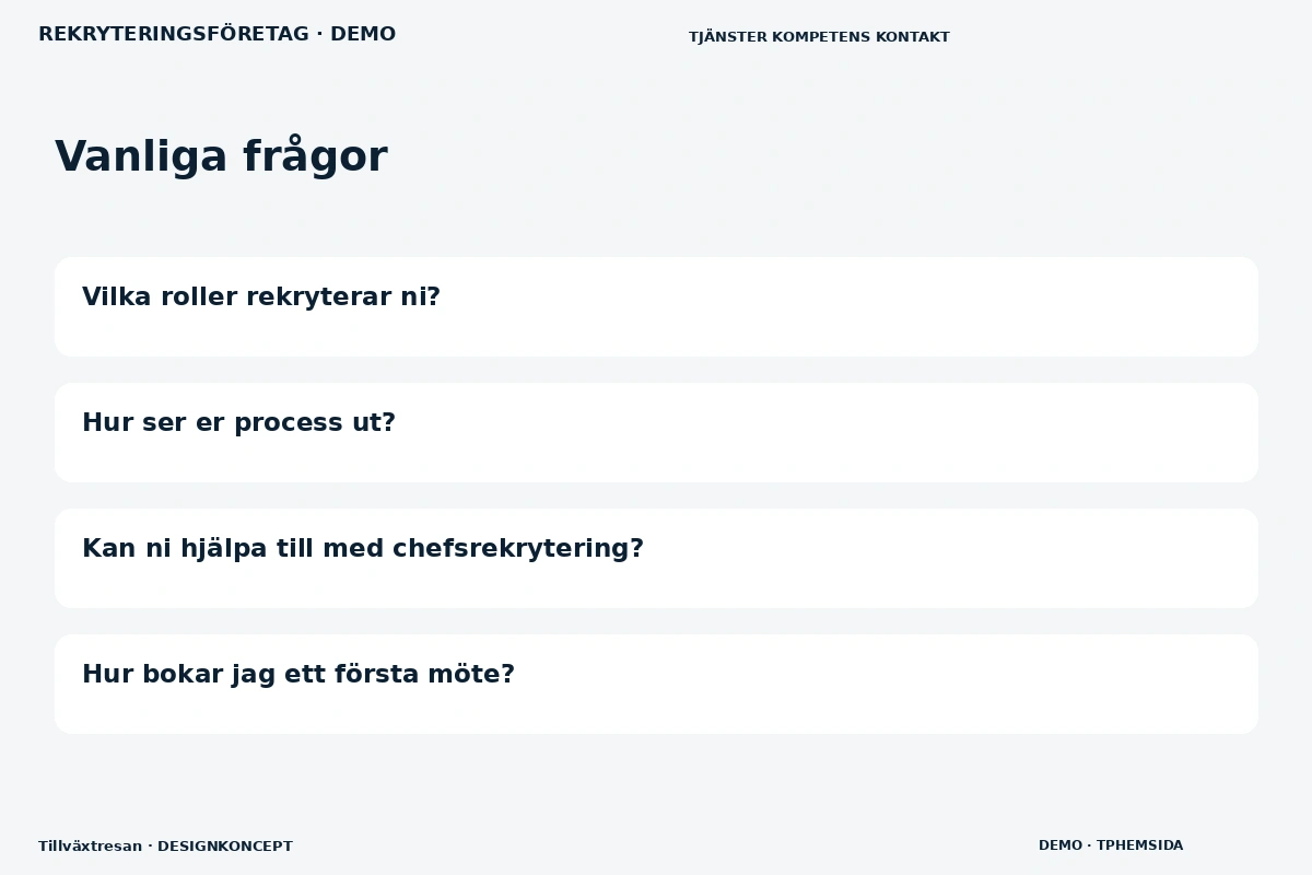 Tillväxtresan – Vanliga frågor för rekryteringsföretag