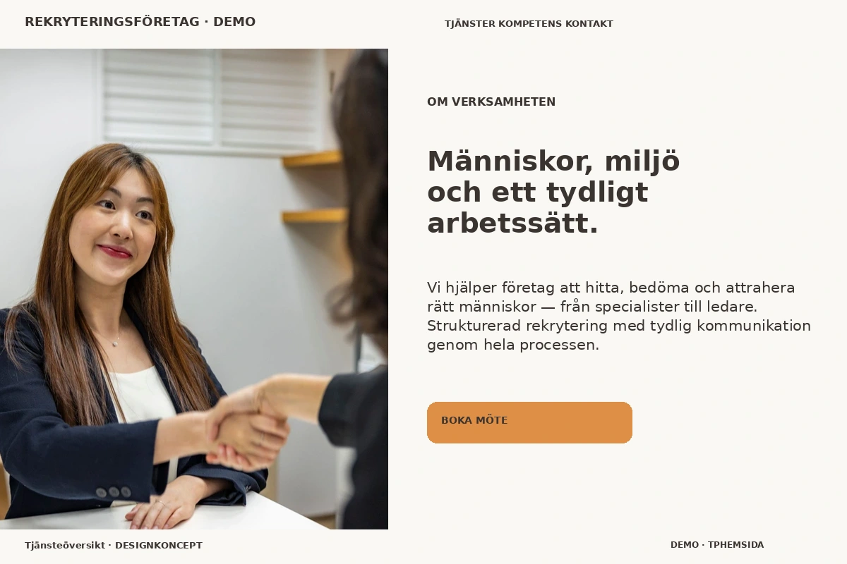 Tjänsteöversikt – Om verksamheten för rekryteringsföretag