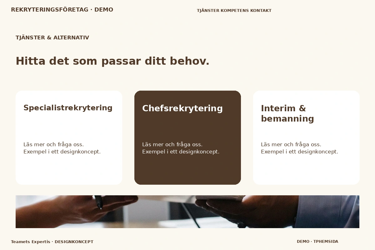 Teamets Expertis – Tjänster & alternativ för rekryteringsföretag
