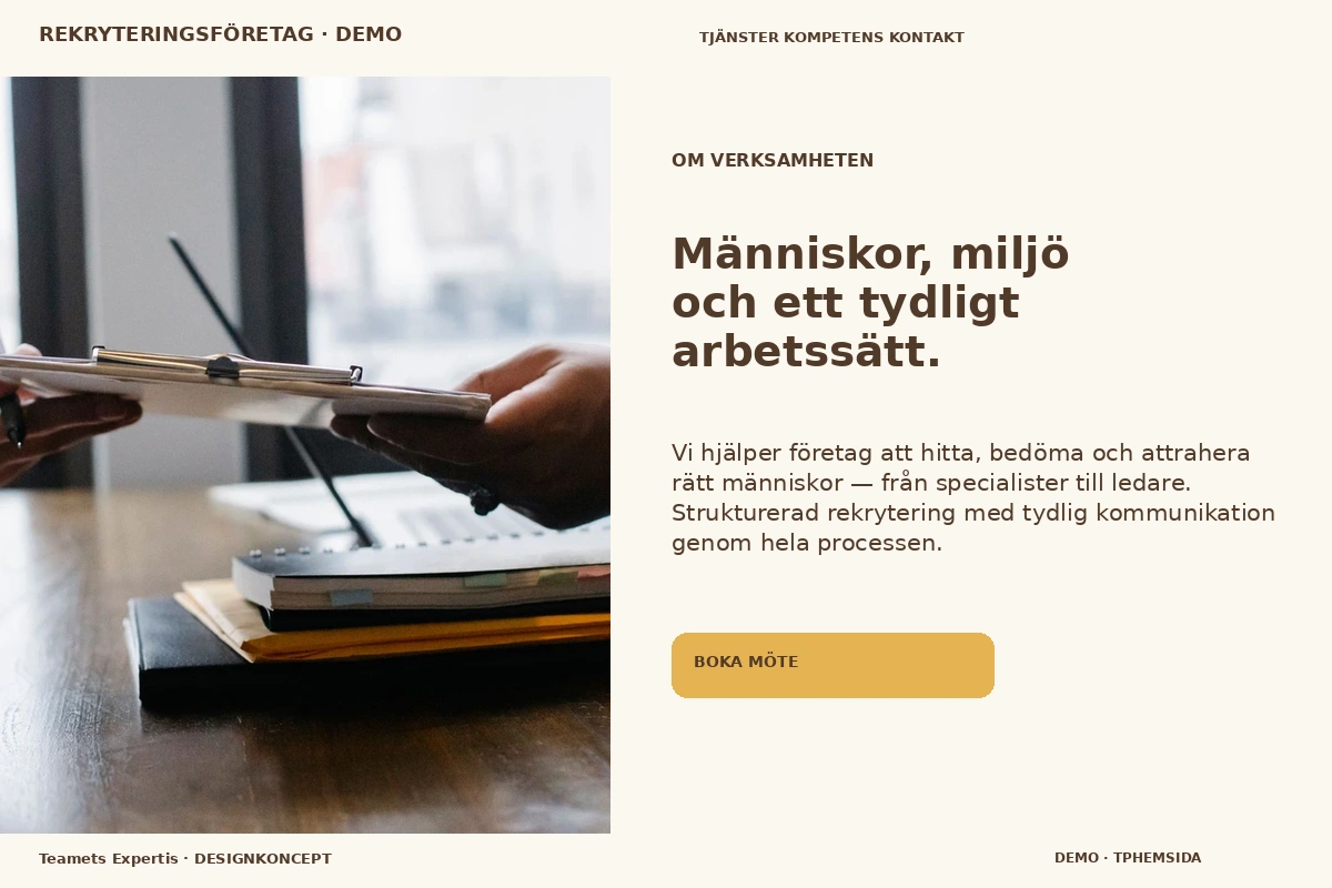 Teamets Expertis – Om verksamheten för rekryteringsföretag