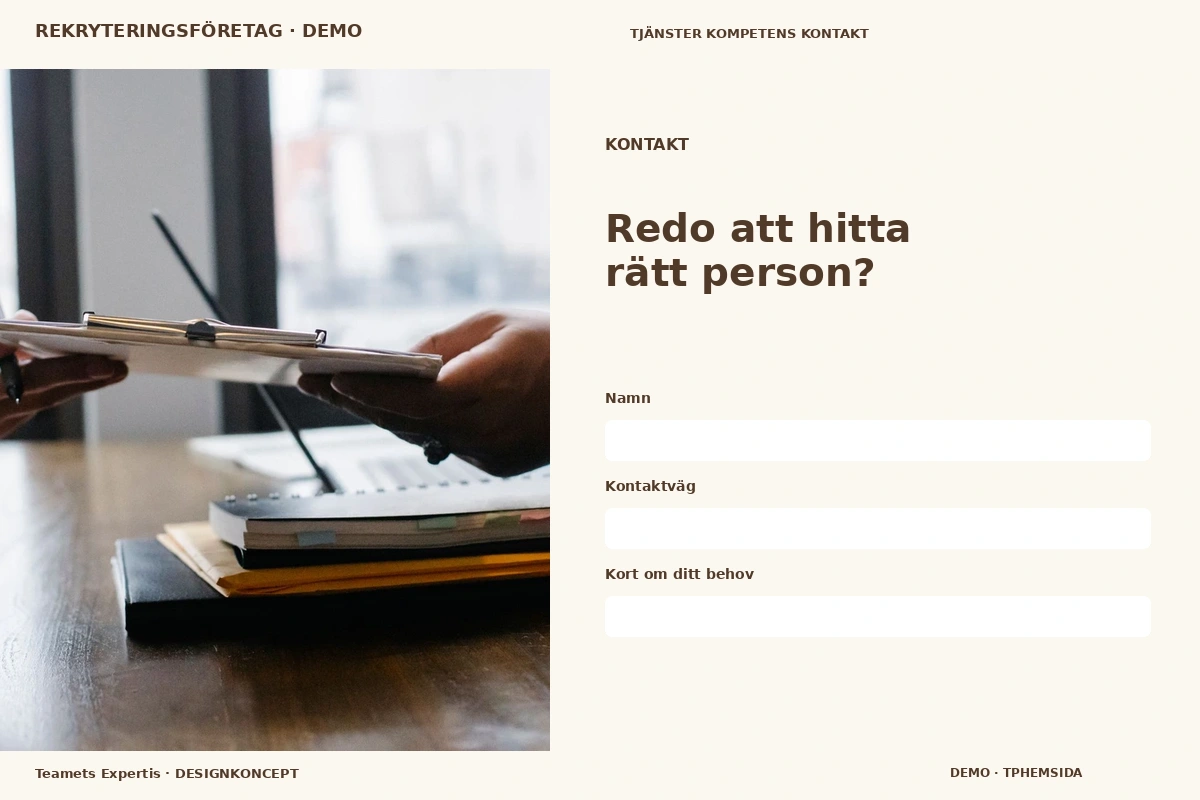 Teamets Expertis – Kontakt för rekryteringsföretag