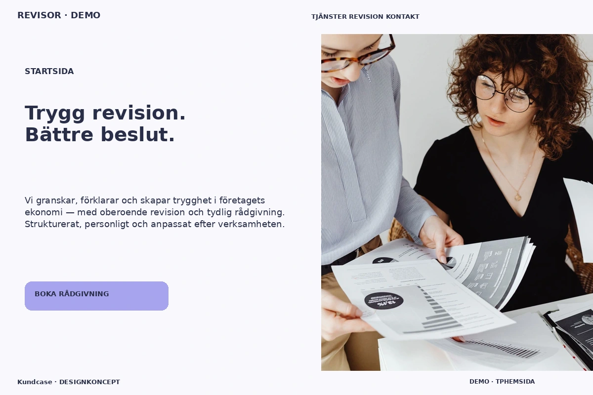 Kundcase – Startsida för revisor