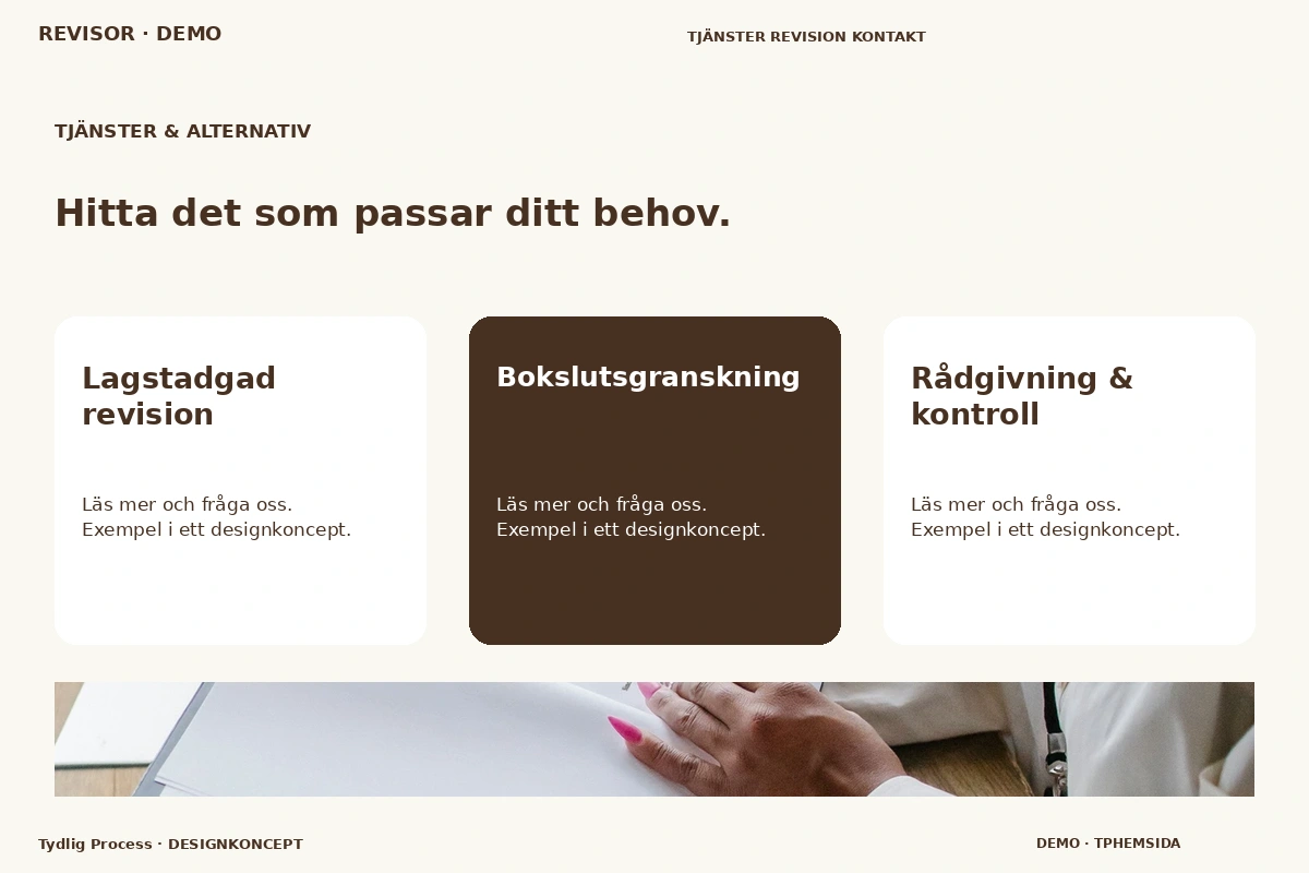 Tydlig Process – Tjänster & alternativ för revisor