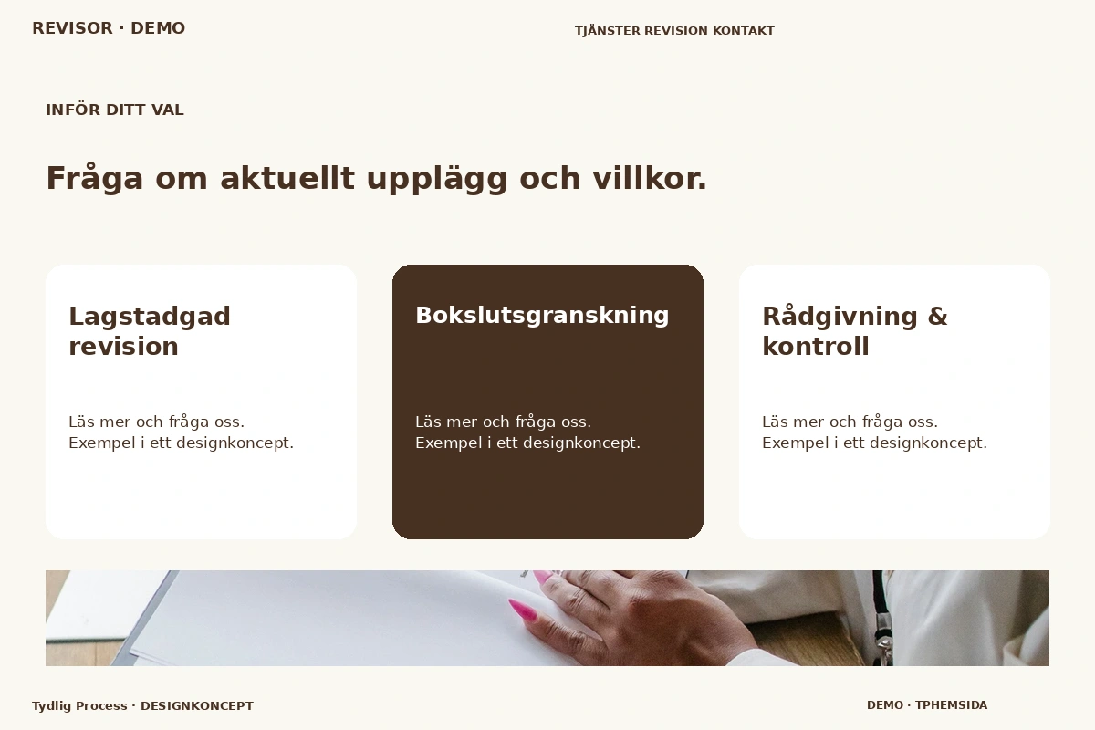 Tydlig Process – Alternativ & villkor för revisor