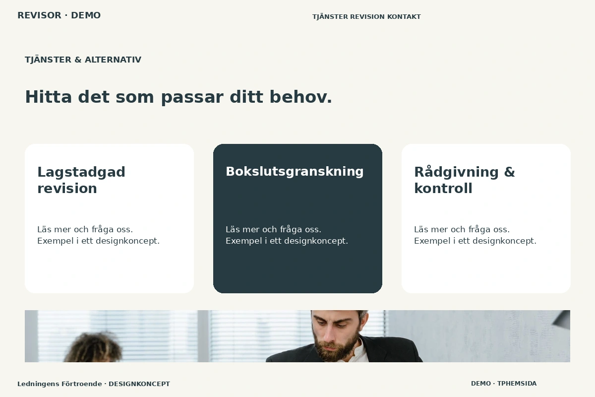 Ledningens Förtroende – Tjänster & alternativ för revisor