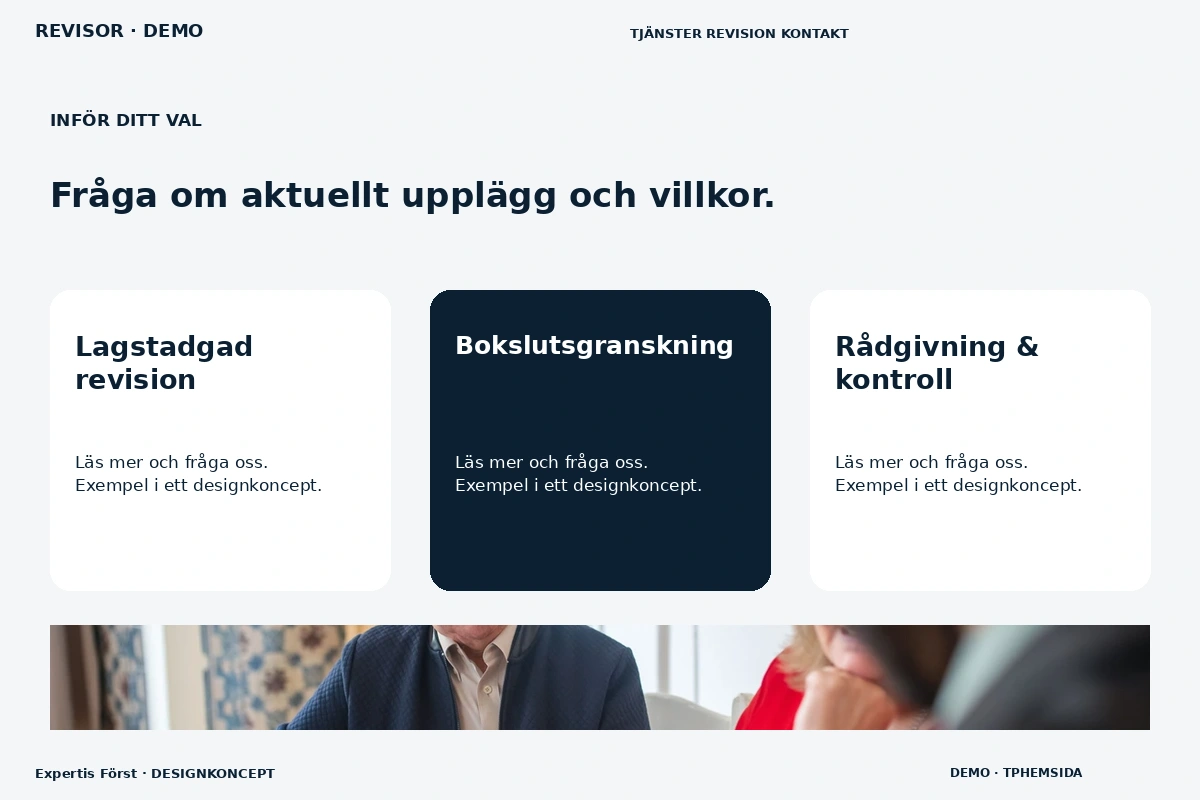 Expertis Först – Alternativ & villkor för revisor