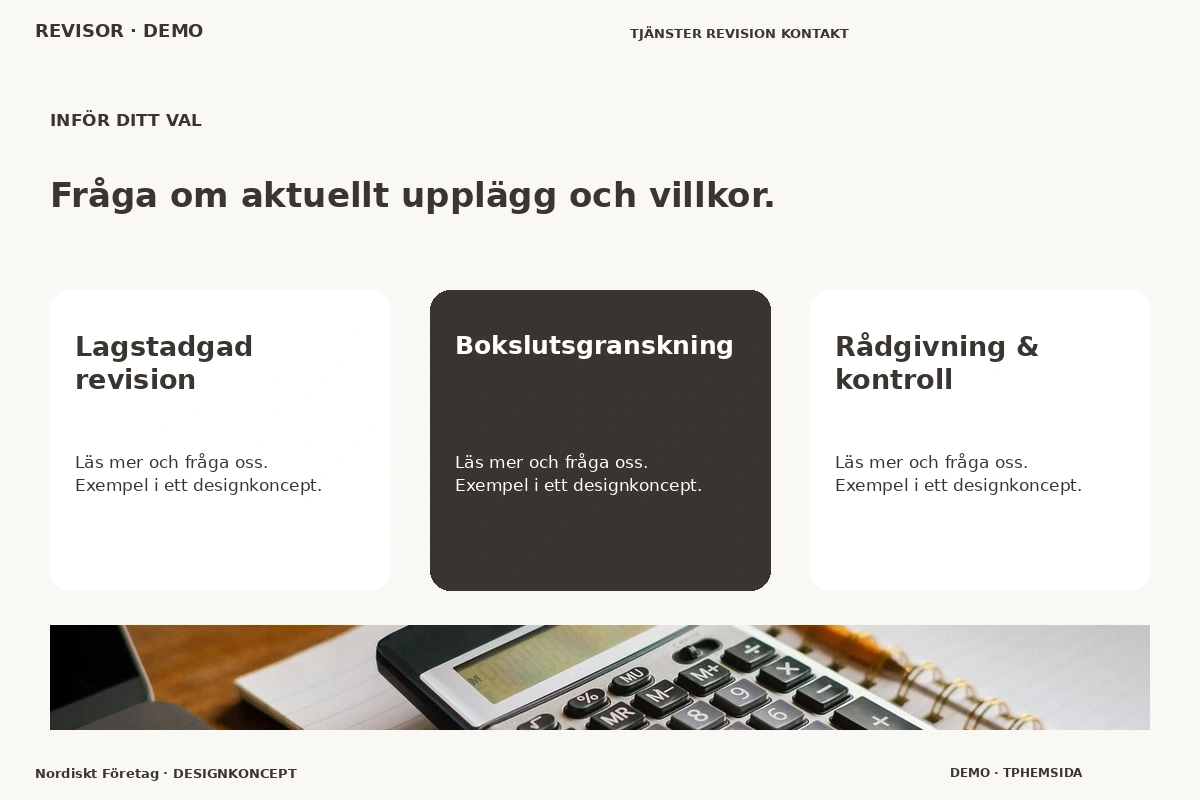 Nordiskt Företag – Alternativ & villkor för revisor