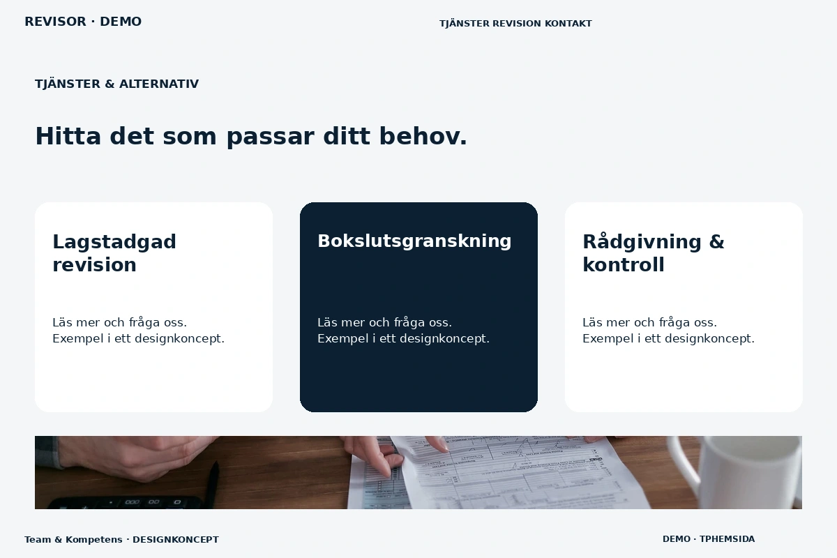Team & Kompetens – Tjänster & alternativ för revisor