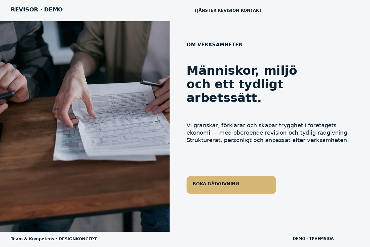 Team & Kompetens – Om verksamheten för revisor