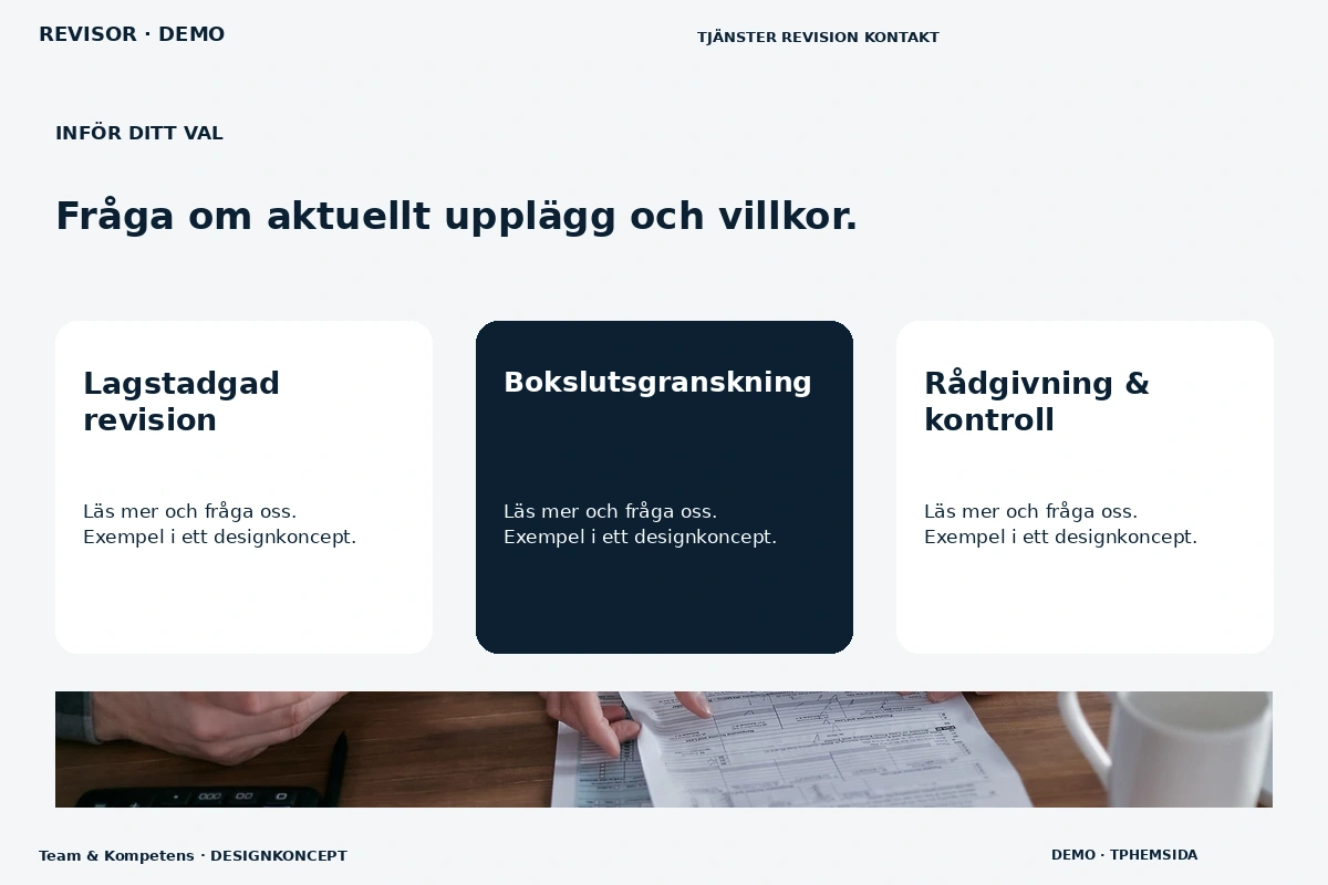 Team & Kompetens – Alternativ & villkor för revisor