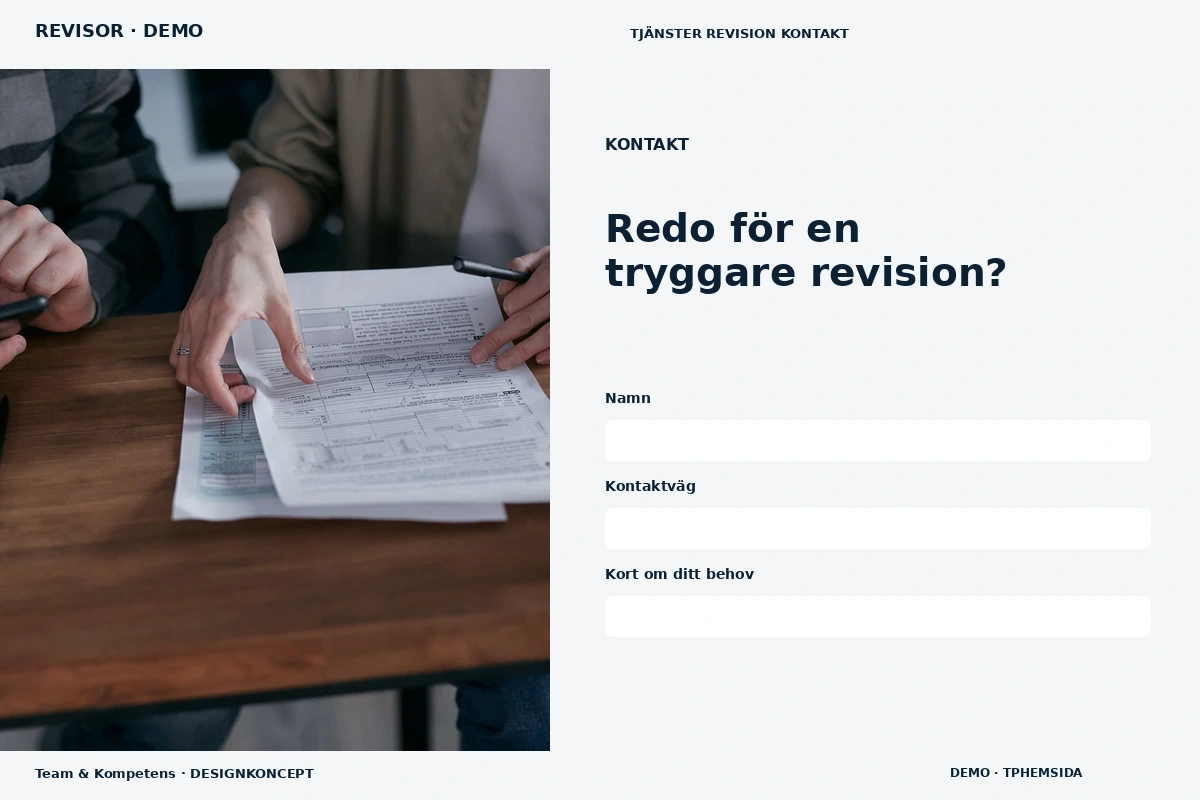 Team & Kompetens – Kontakt för revisor