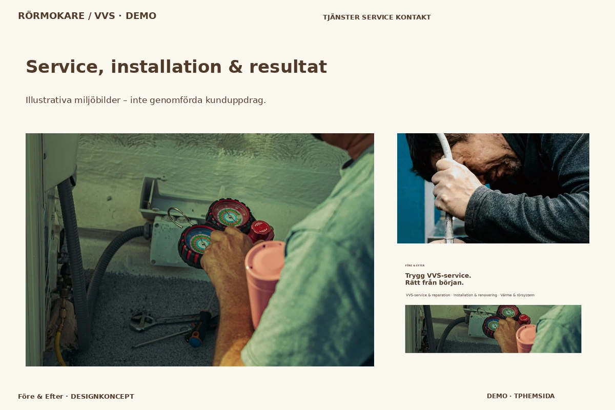 Före & Efter – Service, installation & resultat för rörmokare / vvs