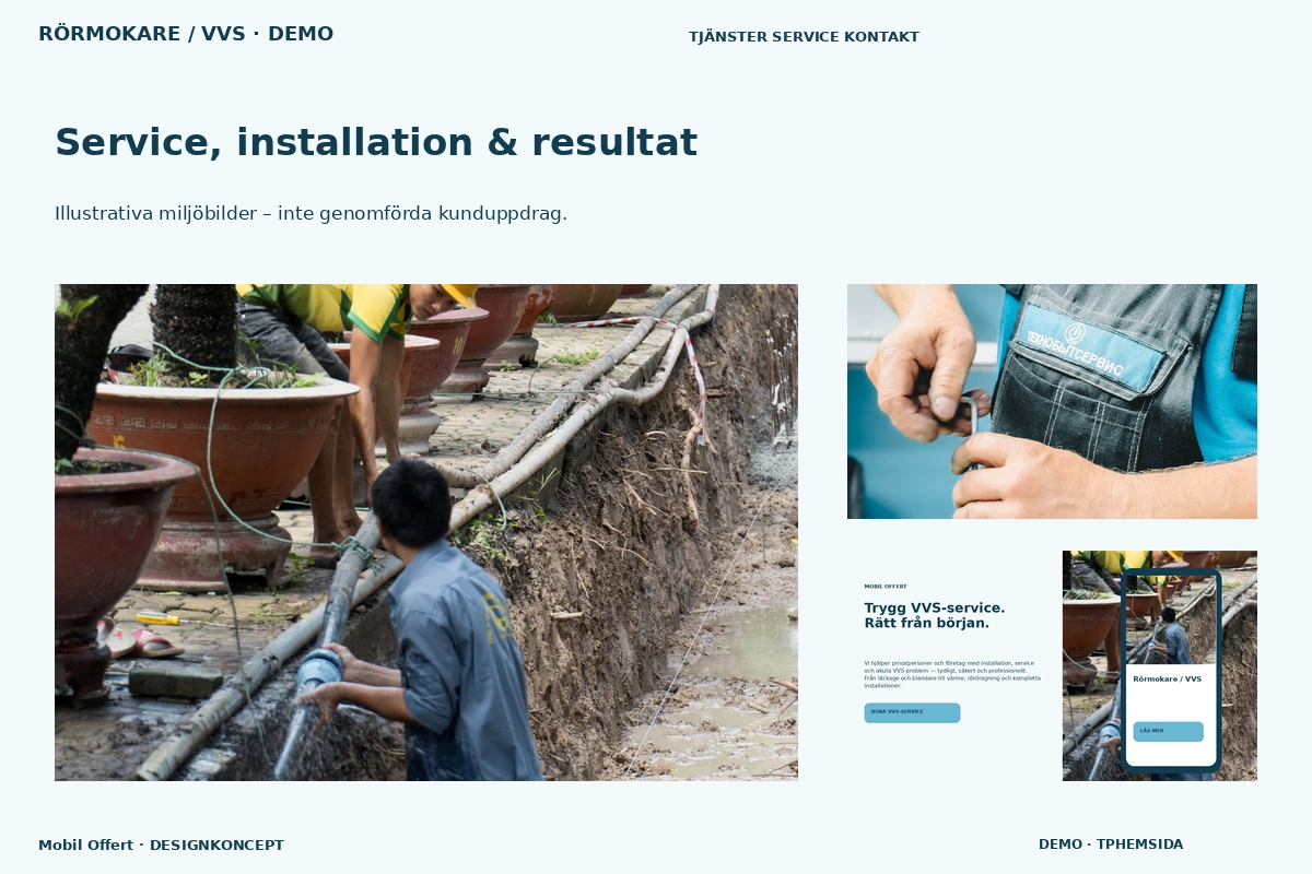 Mobil Offert – Service, installation & resultat för rörmokare / vvs