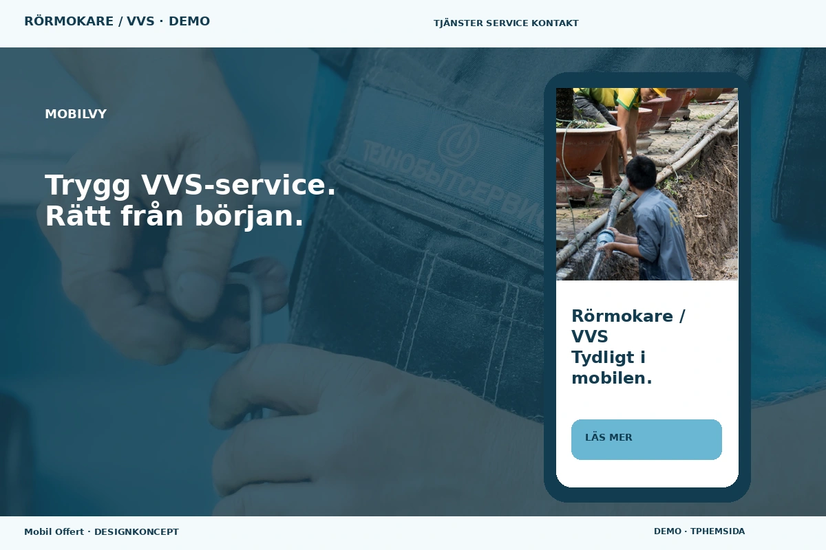Mobil Offert – Mobilvy för rörmokare / vvs