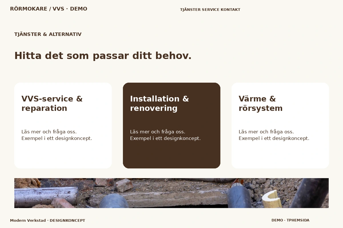 Modern Verkstad – Tjänster & alternativ för rörmokare / vvs