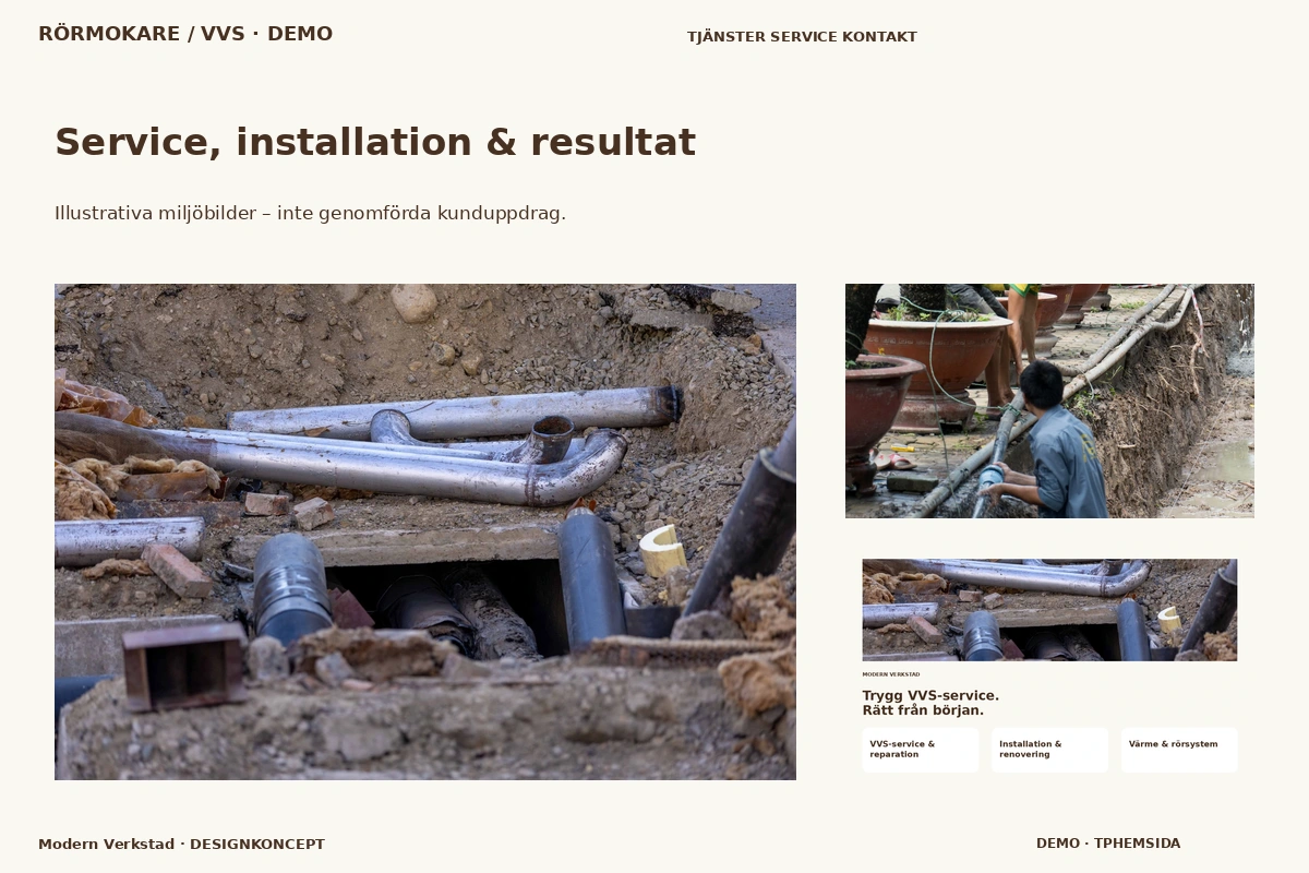 Modern Verkstad – Service, installation & resultat för rörmokare / vvs