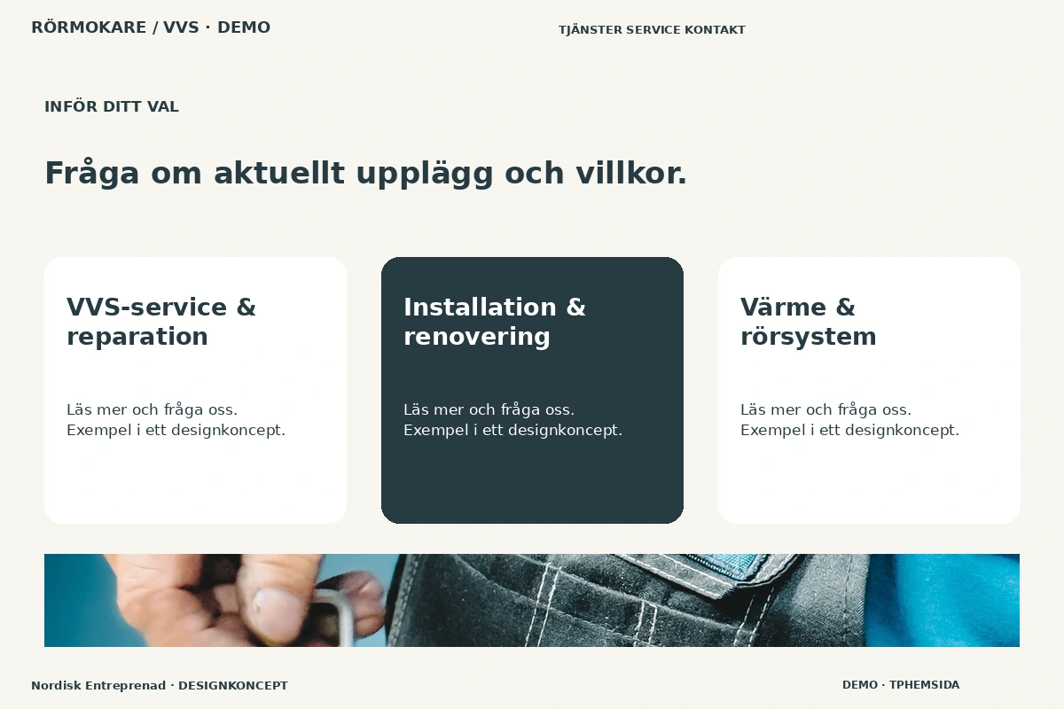 Nordisk Entreprenad – Alternativ & villkor för rörmokare / vvs