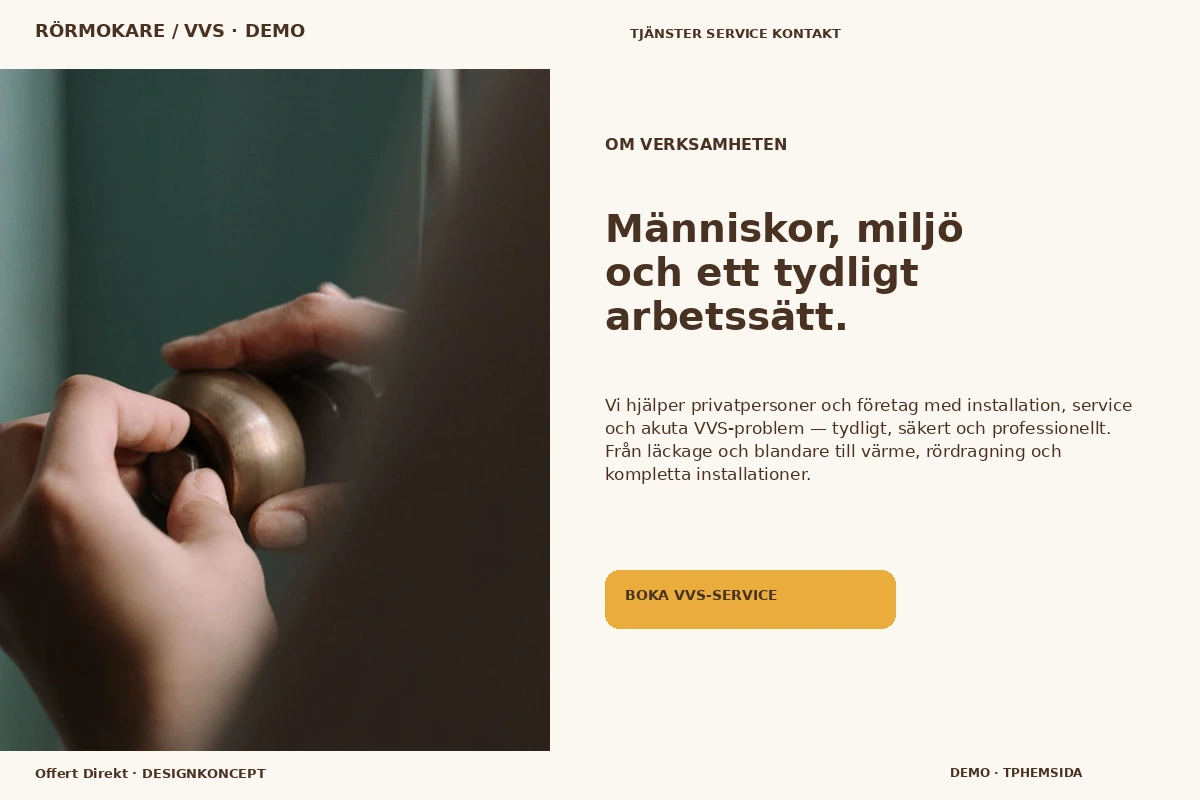 Offert Direkt – Om verksamheten för rörmokare / vvs