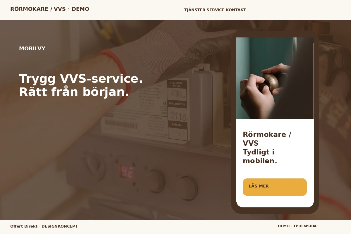 Offert Direkt – Mobilvy för rörmokare / vvs