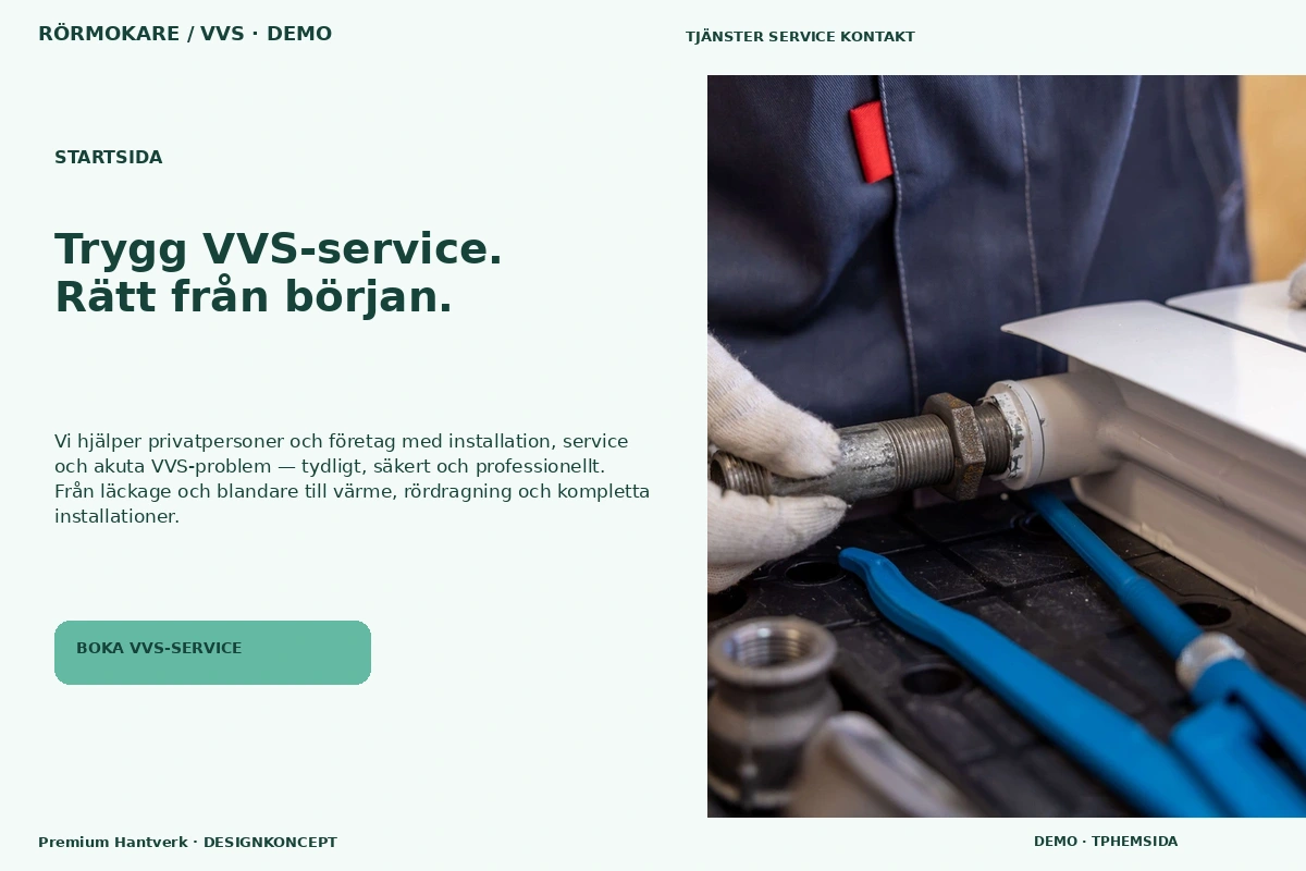 Premium Hantverk – Startsida för rörmokare / vvs