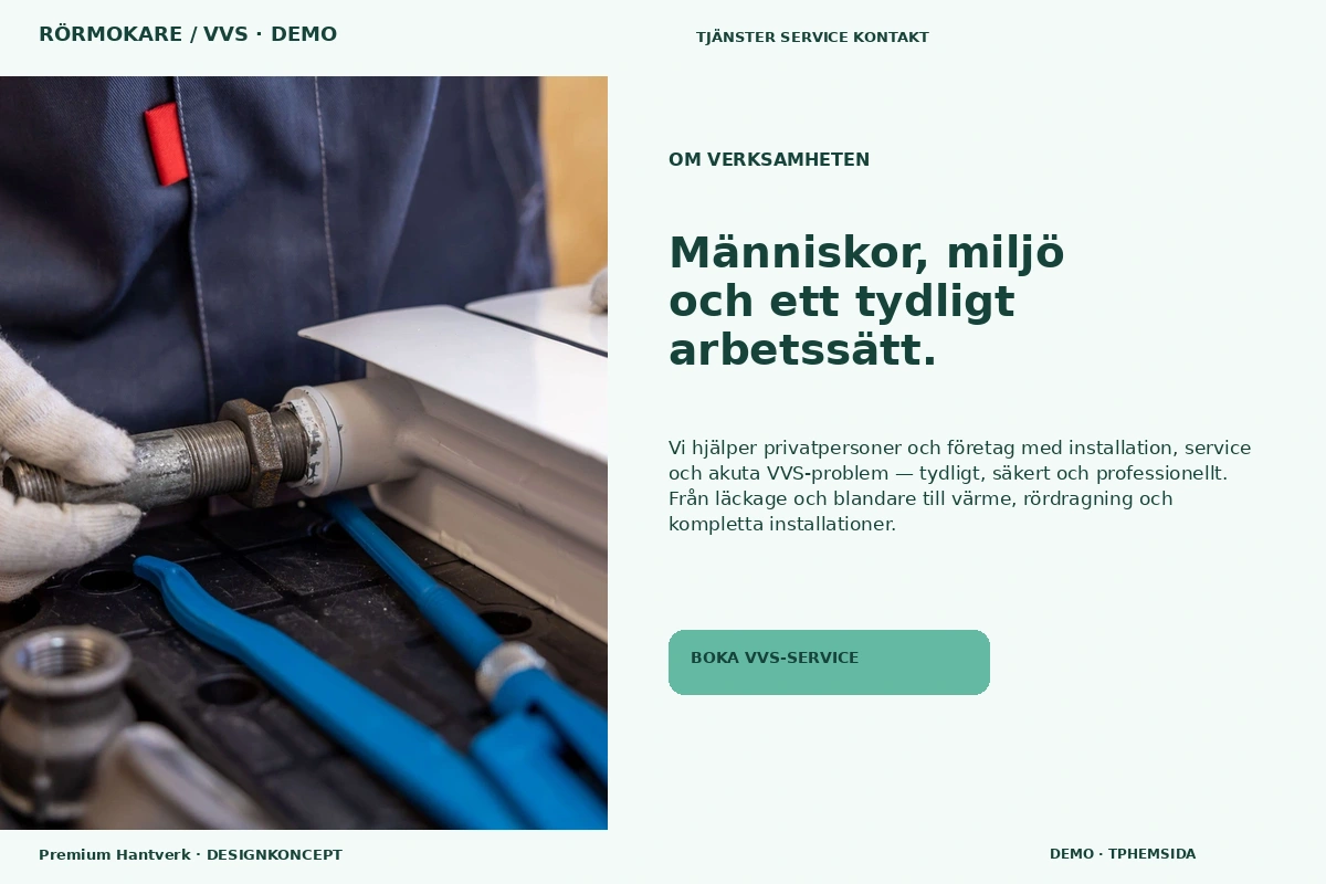 Premium Hantverk – Om verksamheten för rörmokare / vvs