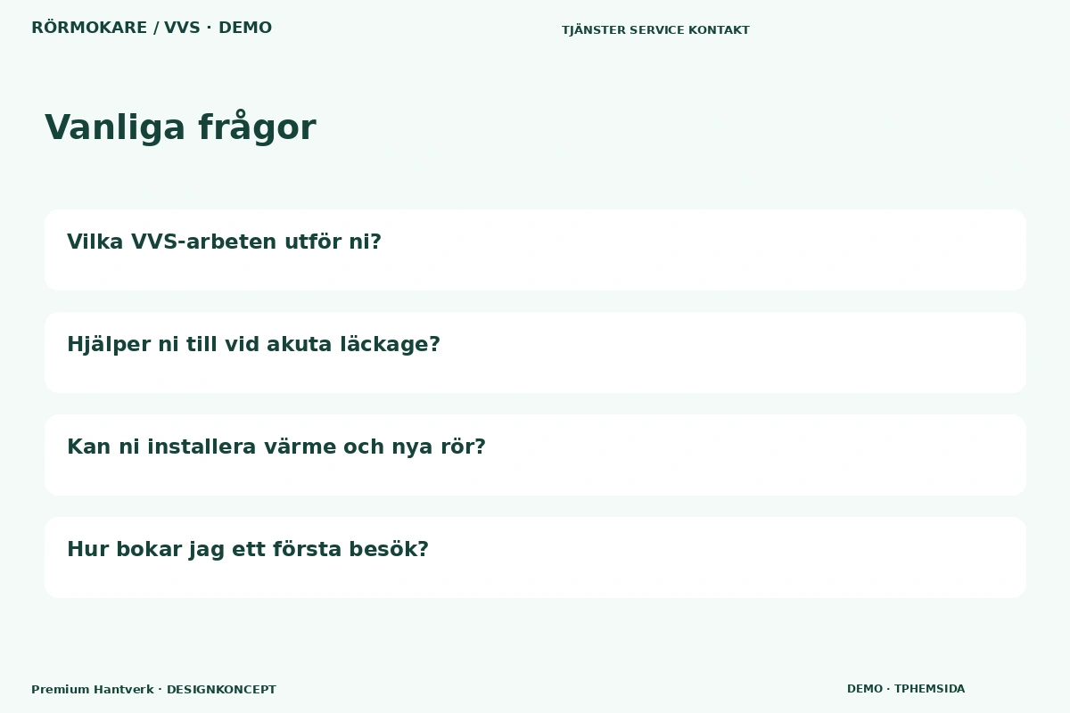 Premium Hantverk – Vanliga frågor för rörmokare / vvs