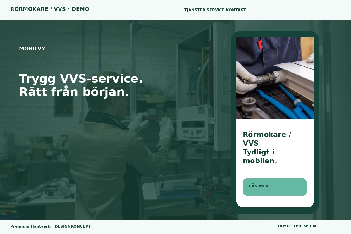 Premium Hantverk – Mobilvy för rörmokare / vvs