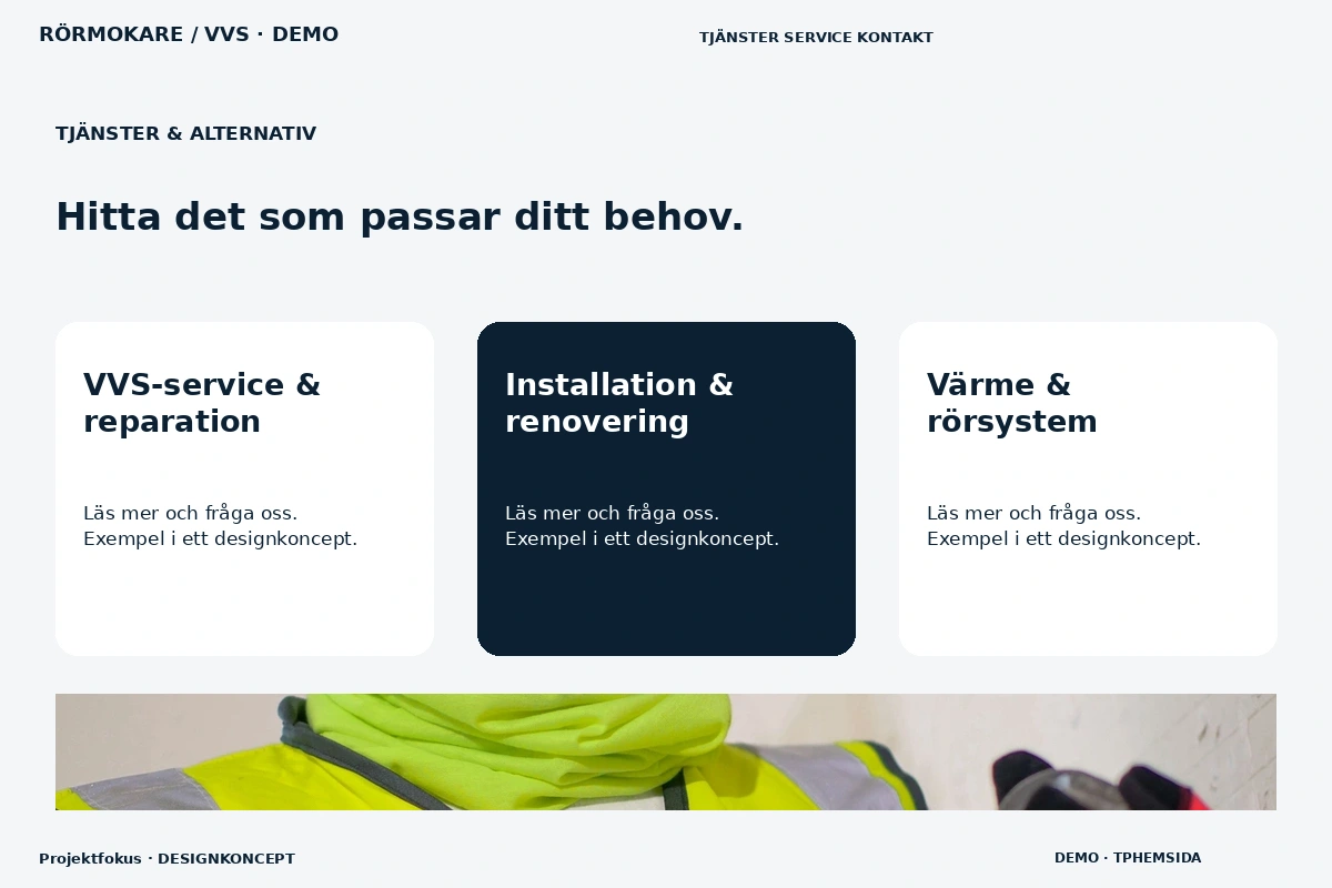 Projektfokus – Tjänster & alternativ för rörmokare / vvs