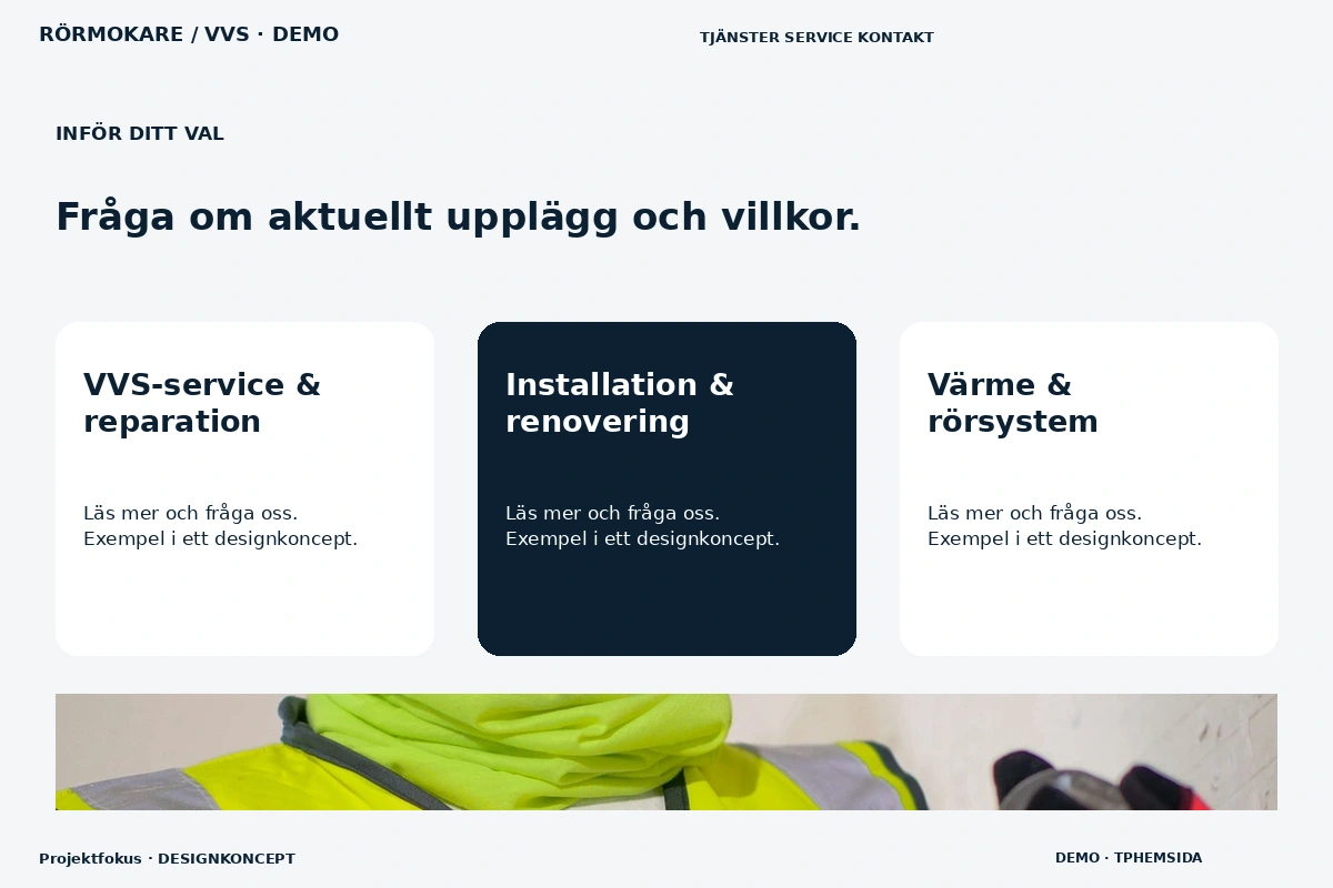 Projektfokus – Alternativ & villkor för rörmokare / vvs