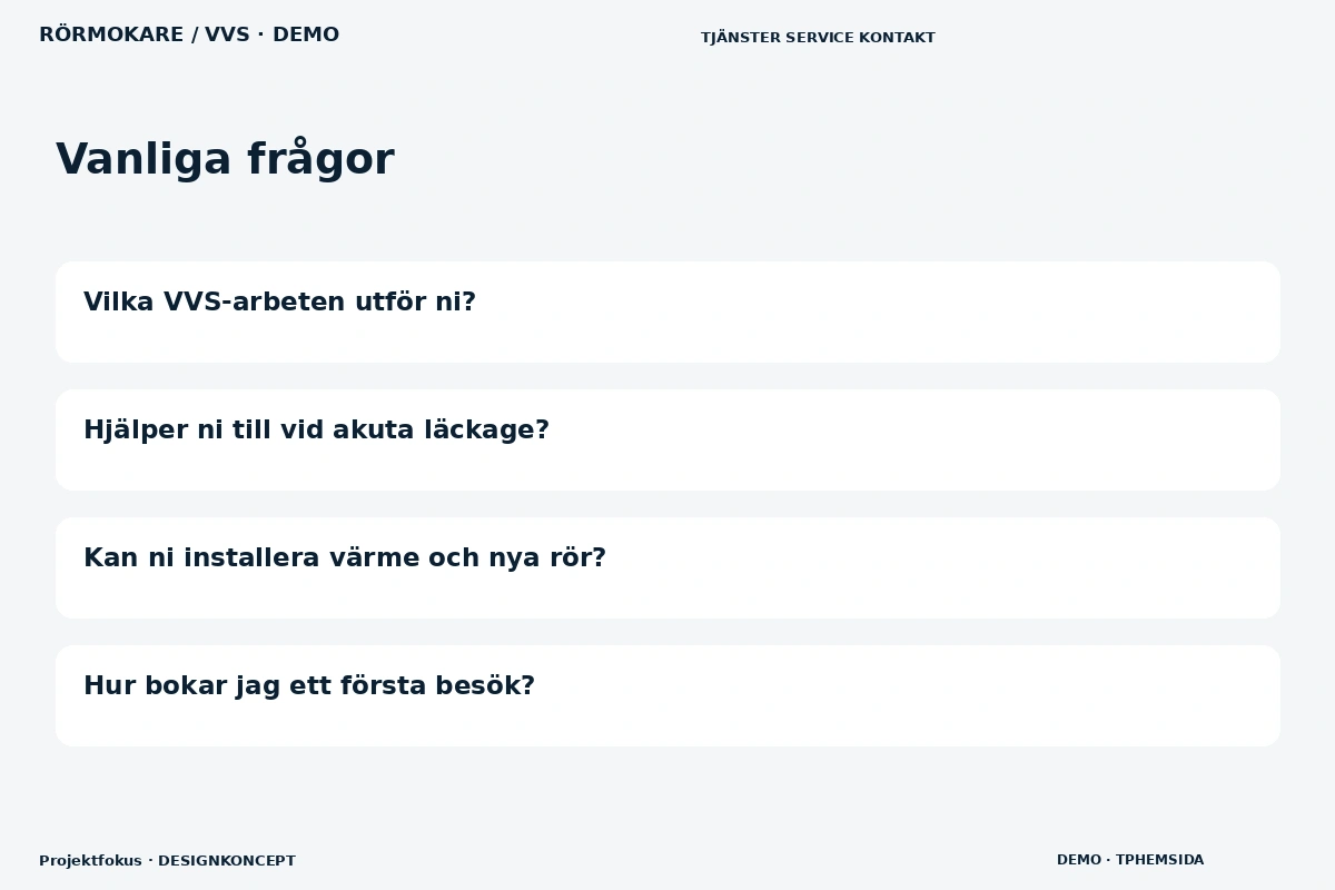 Projektfokus – Vanliga frågor för rörmokare / vvs