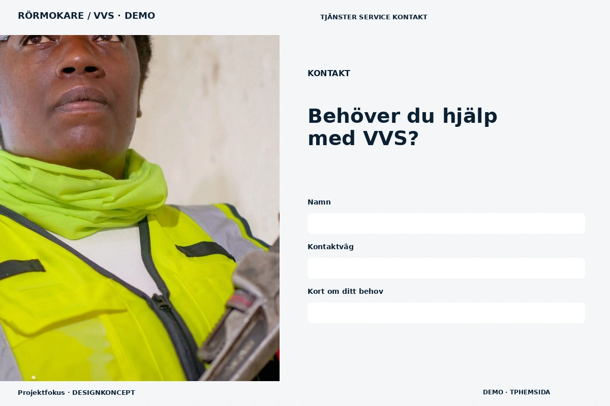 Projektfokus – Kontakt för rörmokare / vvs