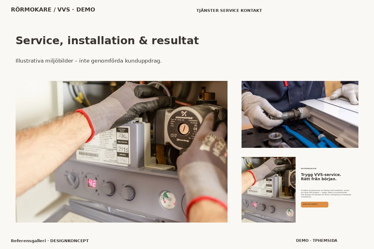 Referensgalleri – Service, installation & resultat för rörmokare / vvs