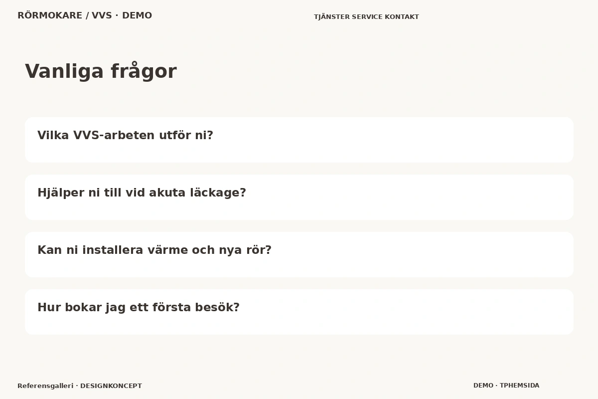 Referensgalleri – Vanliga frågor för rörmokare / vvs
