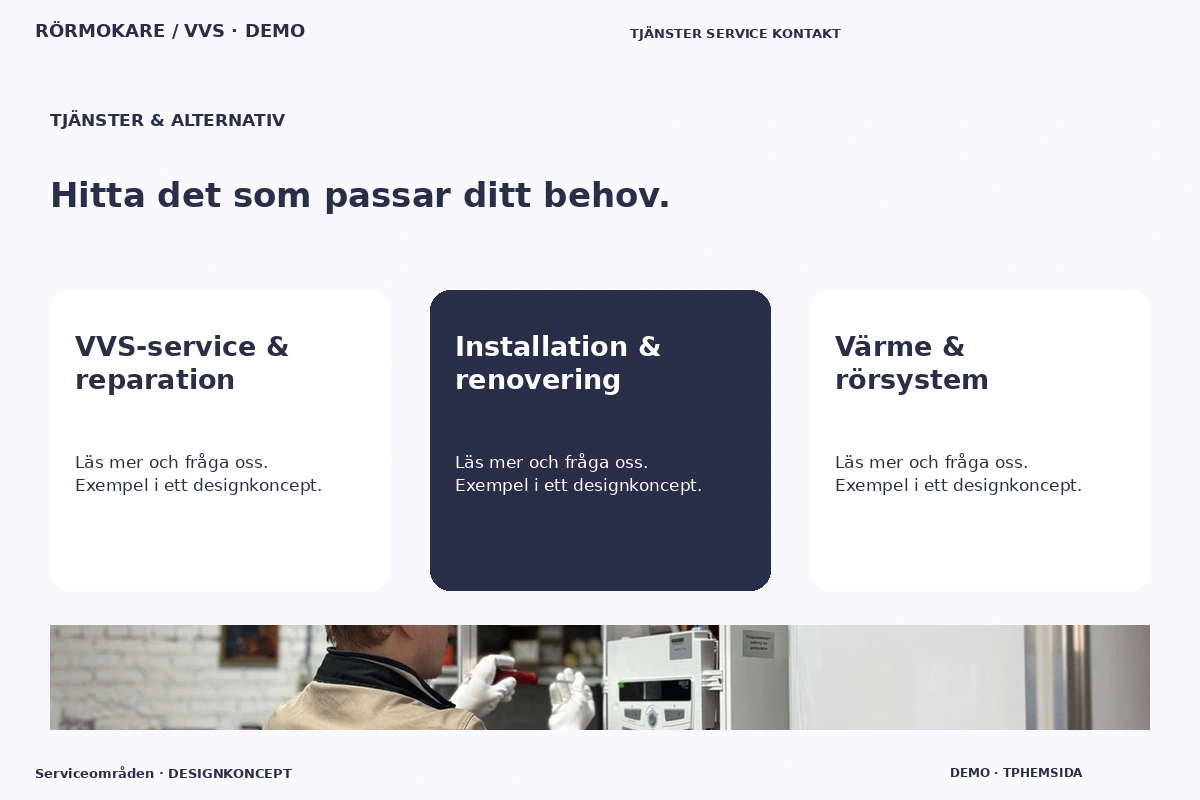 Serviceområden – Tjänster & alternativ för rörmokare / vvs