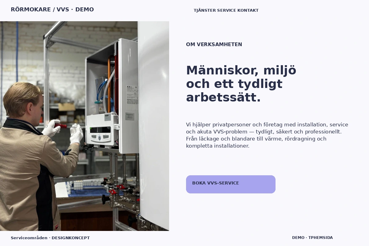 Serviceområden – Om verksamheten för rörmokare / vvs