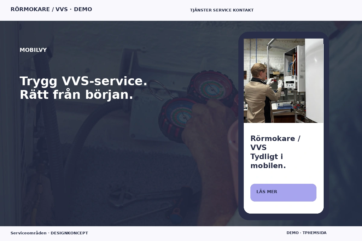 Serviceområden – Mobilvy för rörmokare / vvs