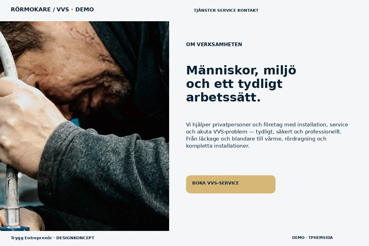 Trygg Entreprenör – Om verksamheten för rörmokare / vvs
