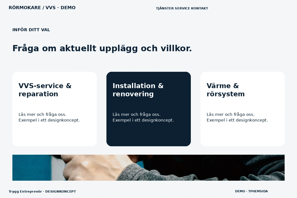 Trygg Entreprenör – Alternativ & villkor för rörmokare / vvs